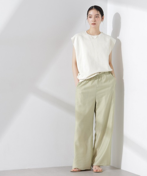 NANO universe（ナノユニバース）の「ノースリーブスウェットトップス（Tシャツ/カットソー・レディース・アイボリー/ブラック/グレー・FREE）」の14枚目の写真