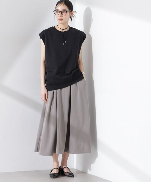 NANO universe（ナノユニバース）の「ノースリーブスウェットトップス（Tシャツ/カットソー・レディース・アイボリー/ブラック/グレー・FREE）」の21枚目の写真