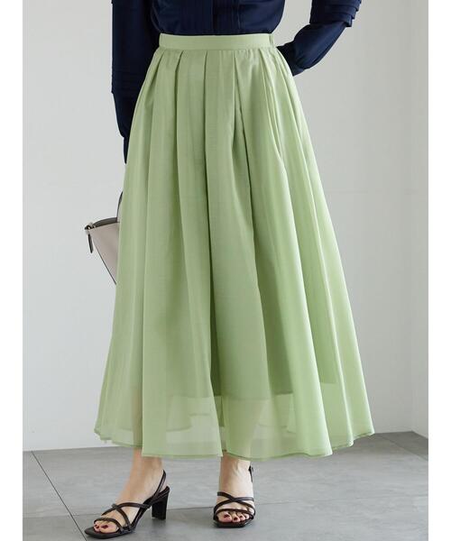 DT MaxMara ★ ダッシェス素材 フレアスカート REALE グリーン DT MaxMara ☆ ダッシェス素材 フレアスカート REALE グリーン