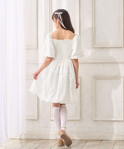 Amourire girl(アムリールガール)の「小花柄エステルツイルワンピース(ワンピース・キッズ・ピンク/サックスブルー・160cm/150cm/140cm/130cm)」の15枚目の写真
