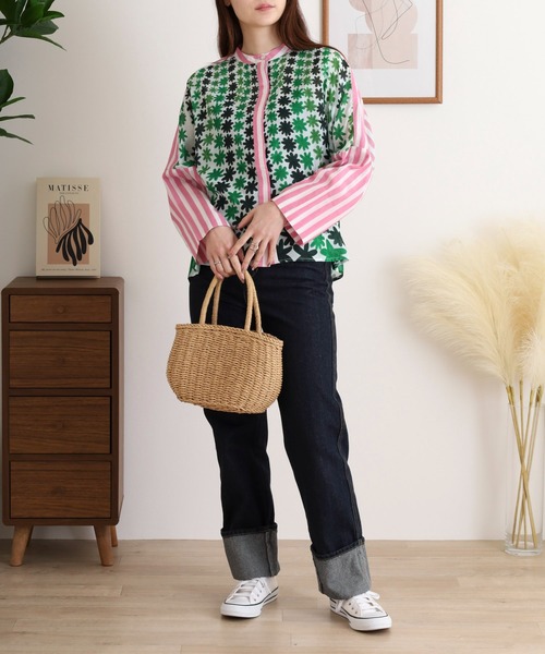 ブラウス シャツ kilki フローイングフラワー柄ブラウス レディース kilki フローイングフラワー柄ブラウス（シャツ/ブラウス