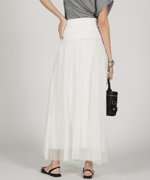 新古品　PRANK PROJECT　ボリュームマキシスカート ホワイト 新古品 PRANK PROJECT ボリュームマキシスカート ホワイト