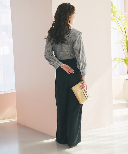 La boutique BonBon(ラブティックボンボン)の「【大人っぽビックカラー】アシメビッグカラーブラウス(シャツ/ブラウス・レディース・ホワイト/ブルー系その他/ブラック・FREE)」の20枚目の写真