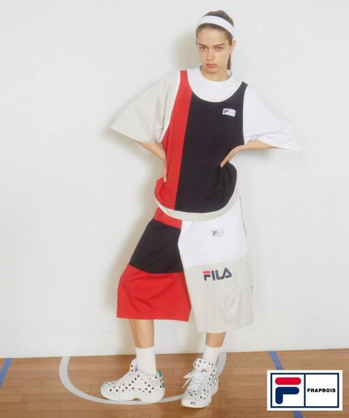 FRAPBOIS（フラボア）の「FILA×FRAPBOISカットソーセットアップ パンツ（その他パンツ・レディース・トリコロール/ブラック系その他・1/2）」の9枚目の写真