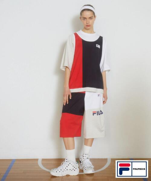 FRAPBOIS（フラボア）の「FILA×FRAPBOISカットソーセットアップ パンツ（その他パンツ・レディース・トリコロール/ブラック系その他・1/2）」の10枚目の写真