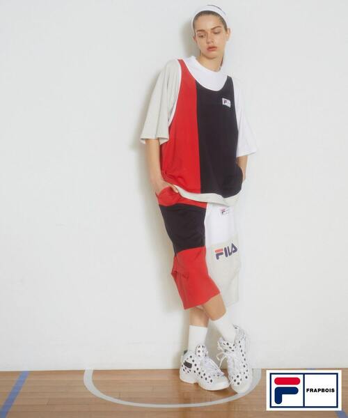 FRAPBOIS（フラボア）の「FILA×FRAPBOISカットソーセットアップ パンツ（その他パンツ・レディース・トリコロール/ブラック系その他・1/2）」の14枚目の写真