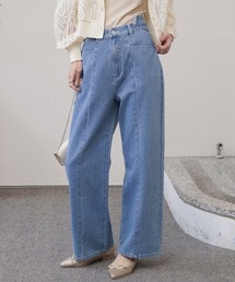 Bab | 【S・M・Lサイズ展開】ウエスト切替デニムパンツ(デニムパンツ)