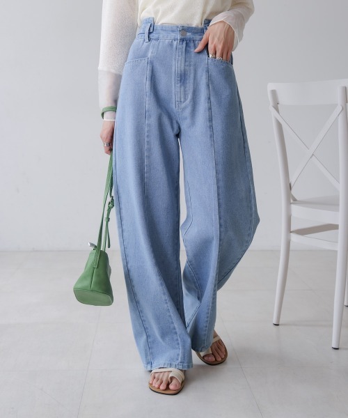 Bab(バブ)の「【S・M・Lサイズ展開】ウエスト切替デニムパンツ(デニムパンツ・レディース・ライトブルー/ブラック/インディゴブルー・S/M/L)」の19枚目の写真