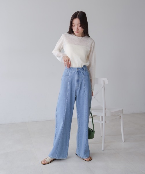 Bab(バブ)の「【S・M・Lサイズ展開】ウエスト切替デニムパンツ(デニムパンツ・レディース・ライトブルー/ブラック/インディゴブルー・S/M/L)」の20枚目の写真