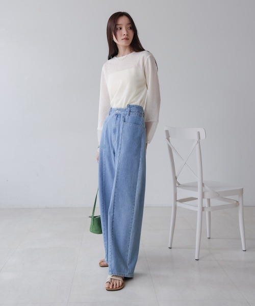 Bab(バブ)の「【S・M・Lサイズ展開】ウエスト切替デニムパンツ(デニムパンツ・レディース・ライトブルー/ブラック/インディゴブルー・S/M/L)」の22枚目の写真