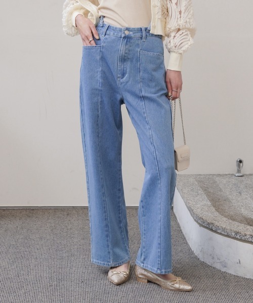 Bab(バブ)の「【S・M・Lサイズ展開】ウエスト切替デニムパンツ(デニムパンツ・レディース・ライトブルー/ブラック/インディゴブルー・S/M/L)」の15枚目の写真