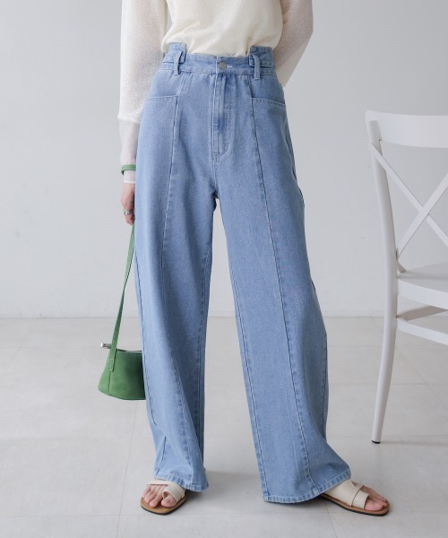 Bab(バブ)の「【S・M・Lサイズ展開】ウエスト切替デニムパンツ(デニムパンツ・レディース・ライトブルー/ブラック/インディゴブルー・S/M/L)」の18枚目の写真