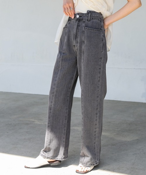 Bab(バブ)の「【S・M・Lサイズ展開】ウエスト切替デニムパンツ(デニムパンツ・レディース・ライトブルー/ブラック/インディゴブルー・S/M/L)」の4枚目の写真