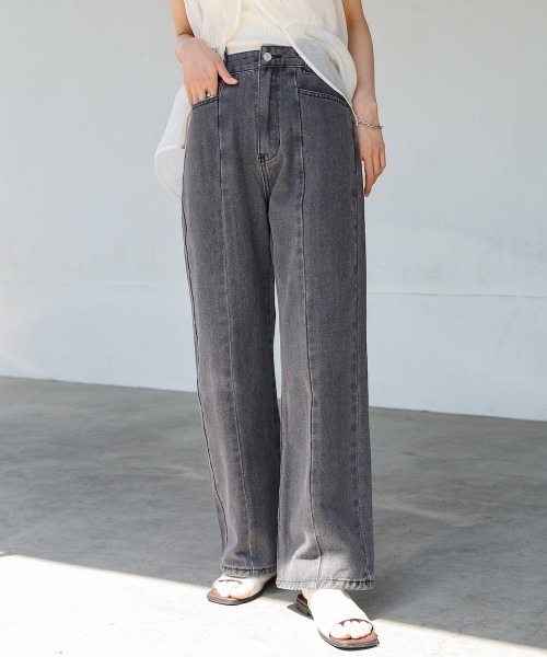 Bab(バブ)の「【S・M・Lサイズ展開】ウエスト切替デニムパンツ(デニムパンツ・レディース・ライトブルー/ブラック/インディゴブルー・S/M/L)」の9枚目の写真