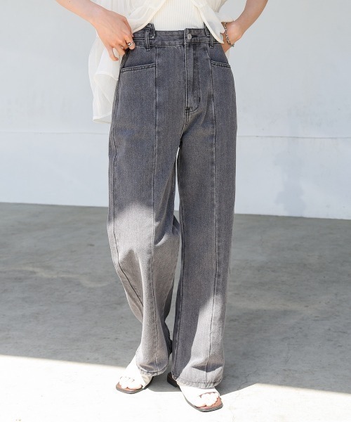 Bab(バブ)の「【S・M・Lサイズ展開】ウエスト切替デニムパンツ(デニムパンツ・レディース・ライトブルー/ブラック/インディゴブルー・S/M/L)」の11枚目の写真