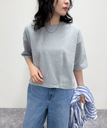 fredy emue | ポンチ裾タック5分袖プルオーバー(Tシャツ/カットソー)