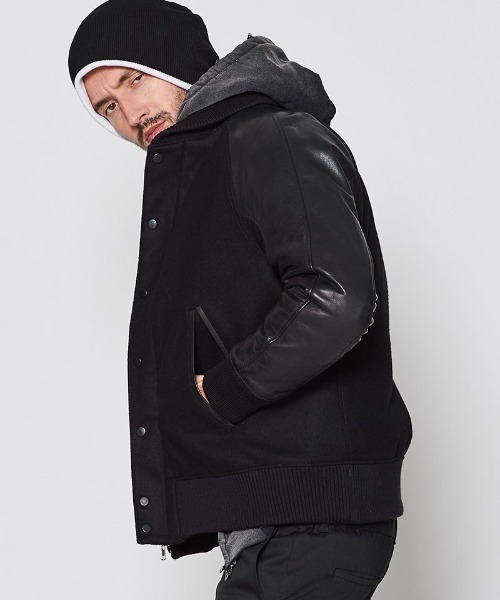 ACANTHUS（アカンサス）の「mj10689-Studium Jacket スタジアムジャケット（スタジャン・メンズ・ネイビー×ホワイト/ブラック×ホワイト/ブラック・S/M/L/XL）」の11枚目の写真