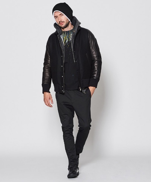 ACANTHUS（アカンサス）の「mj10689-Studium Jacket スタジアムジャケット（スタジャン・メンズ・ネイビー×ホワイト/ブラック×ホワイト/ブラック・S/M/L/XL）」の14枚目の写真