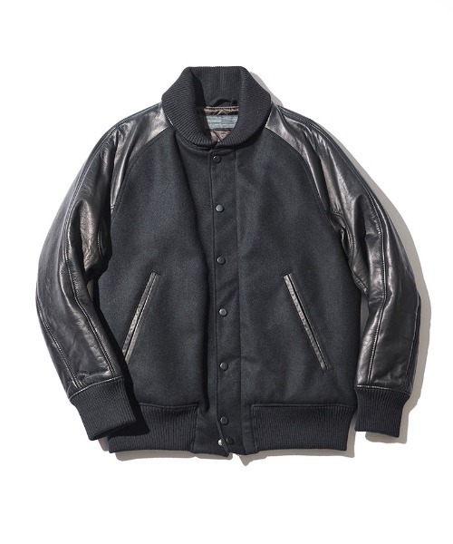 ACANTHUS（アカンサス）の「mj10689-Studium Jacket スタジアムジャケット（スタジャン・メンズ・ネイビー×ホワイト/ブラック×ホワイト/ブラック・S/M/L/XL）」の19枚目の写真