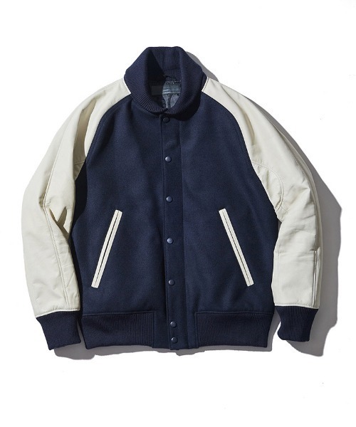 ACANTHUS（アカンサス）の「mj10689-Studium Jacket スタジアムジャケット（スタジャン・メンズ・ネイビー×ホワイト/ブラック×ホワイト/ブラック・S/M/L/XL）」の20枚目の写真