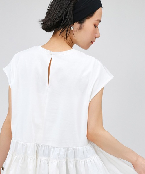 BABYLONE（バビロン）の「ドッキングペプラムプルオーバー（Tシャツ/カットソー・レディース・ブラック/ホワイト・フリー）」の9枚目の写真