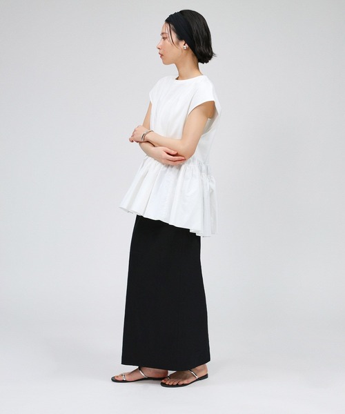 BABYLONE（バビロン）の「ドッキングペプラムプルオーバー（Tシャツ/カットソー・レディース・ブラック/ホワイト・フリー）」の13枚目の写真