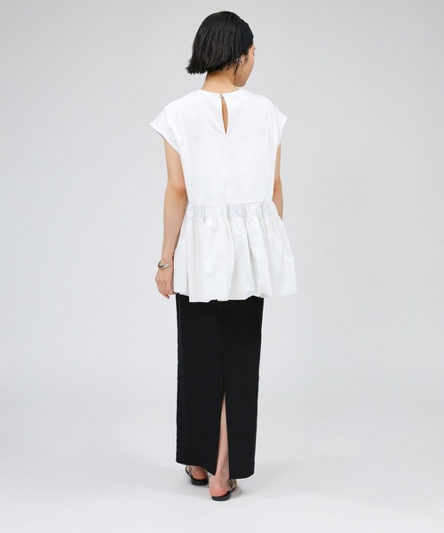 BABYLONE（バビロン）の「ドッキングペプラムプルオーバー（Tシャツ/カットソー・レディース・ブラック/ホワイト・フリー）」の15枚目の写真