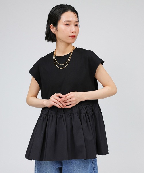 BABYLONE（バビロン）の「ドッキングペプラムプルオーバー（Tシャツ/カットソー・レディース・ブラック/ホワイト・フリー）」の16枚目の写真