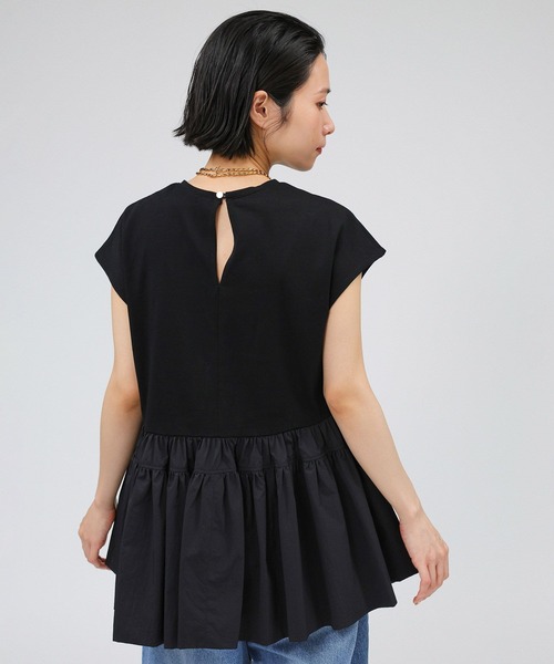 BABYLONE（バビロン）の「ドッキングペプラムプルオーバー（Tシャツ/カットソー・レディース・ブラック/ホワイト・フリー）」の18枚目の写真