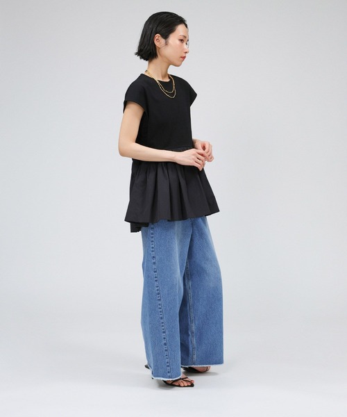 BABYLONE（バビロン）の「ドッキングペプラムプルオーバー（Tシャツ/カットソー・レディース・ブラック/ホワイト・フリー）」の20枚目の写真