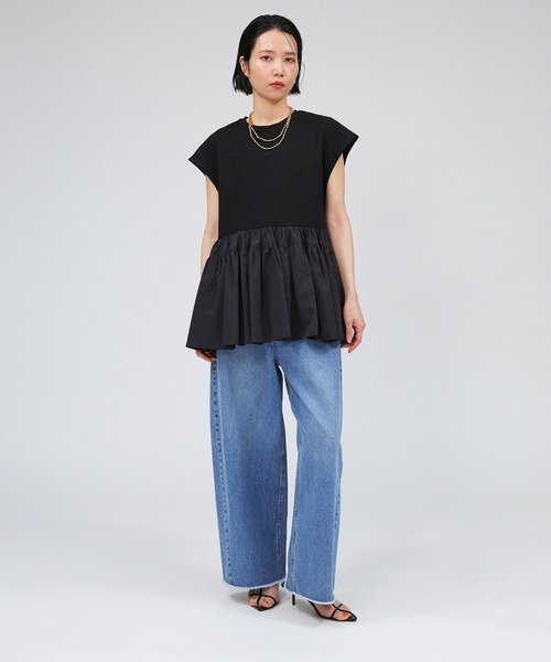 BABYLONE（バビロン）の「ドッキングペプラムプルオーバー（Tシャツ/カットソー・レディース・ブラック/ホワイト・フリー）」の22枚目の写真