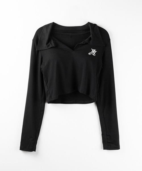 me+em select(ミームセレクト)の「【 2color 】M LOGO スキッパーショートTシャツ / M LOGO skipper neck short T-shirt(Tシャツ/カットソー・レディース・ブラック/ホワイト・FREE)」の22枚目の写真