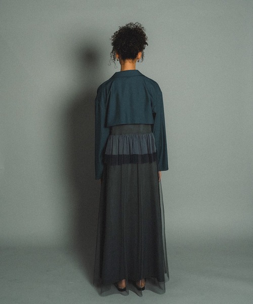 et.UNiVER(エトユニベール)の「Frourish blouse setup dress(ドレス・レディース・ブルー/ライトグレー/ブラック・MEDIUM/SMALL/LARGE)」の22枚目の写真