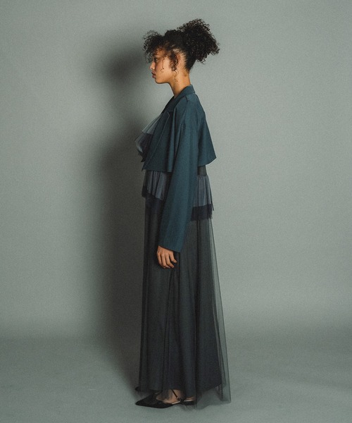 et.UNiVER(エトユニベール)の「Frourish blouse setup dress(ドレス・レディース・ブルー/ライトグレー/ブラック・MEDIUM/SMALL/LARGE)」の21枚目の写真