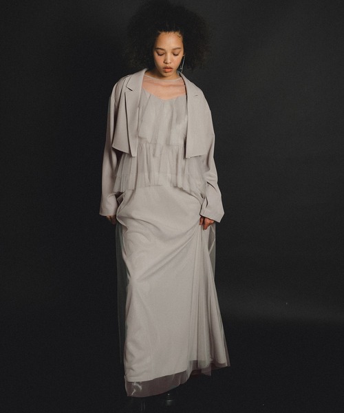 et.UNiVER(エトユニベール)の「Frourish blouse setup dress(ドレス・レディース・ブルー/ライトグレー/ブラック・MEDIUM/SMALL/LARGE)」の7枚目の写真