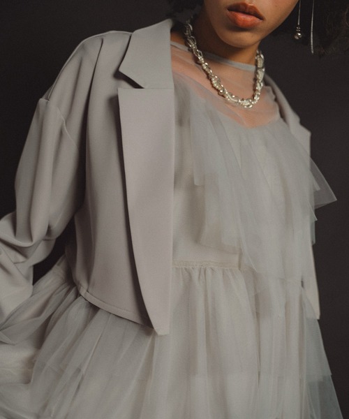 et.UNiVER(エトユニベール)の「Frourish blouse setup dress(ドレス・レディース・ブルー/ライトグレー/ブラック・MEDIUM/SMALL/LARGE)」の9枚目の写真