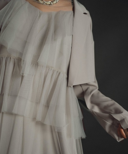 et.UNiVER(エトユニベール)の「Frourish blouse setup dress(ドレス・レディース・ブルー/ライトグレー/ブラック・MEDIUM/SMALL/LARGE)」の10枚目の写真