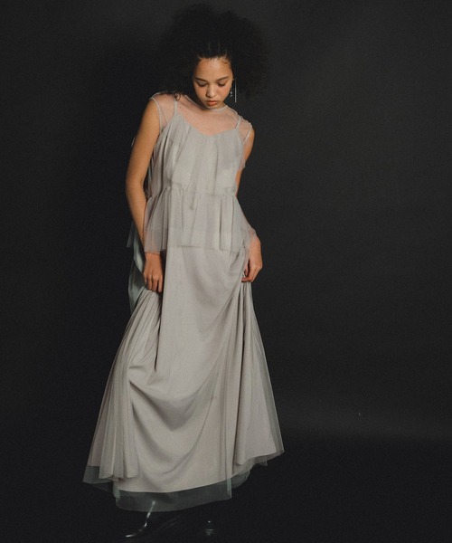 et.UNiVER(エトユニベール)の「Frourish blouse setup dress(ドレス・レディース・ブルー/ライトグレー/ブラック・MEDIUM/SMALL/LARGE)」の14枚目の写真