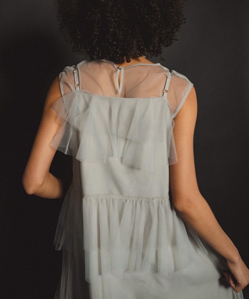 et.UNiVER(エトユニベール)の「Frourish blouse setup dress(ドレス・レディース・ブルー/ライトグレー/ブラック・MEDIUM/SMALL/LARGE)」の16枚目の写真