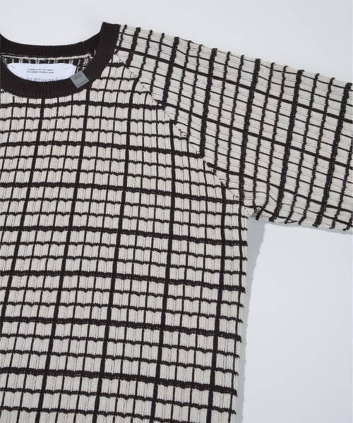 SUPERTHANKS(スーパーサンクス)の「グラフ チェック クルーナックニット/Graph check Knit Crew-neck(ニット/セーター・メンズ・ブラウン/グレー/チャコールグレー/ブラック×ブラック・M/L)」の10枚目の写真
