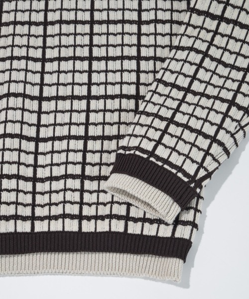 SUPERTHANKS(スーパーサンクス)の「グラフ チェック クルーナックニット/Graph check Knit Crew-neck(ニット/セーター・メンズ・ブラウン/グレー/チャコールグレー/ブラック×ブラック・M/L)」の11枚目の写真