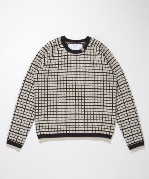 SUPERTHANKS(スーパーサンクス)の「グラフ チェック クルーナックニット/Graph check Knit Crew-neck(ニット/セーター・メンズ・ブラウン/グレー/チャコールグレー/ブラック×ブラック・M/L)」の12枚目の写真