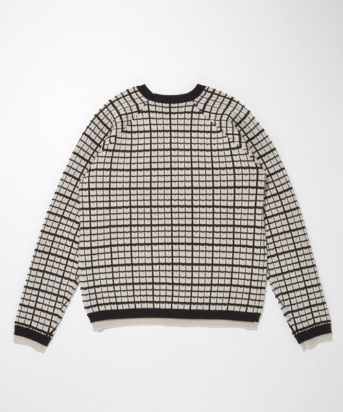 SUPERTHANKS(スーパーサンクス)の「グラフ チェック クルーナックニット/Graph check Knit Crew-neck(ニット/セーター・メンズ・ブラウン/グレー/チャコールグレー/ブラック×ブラック・M/L)」の13枚目の写真