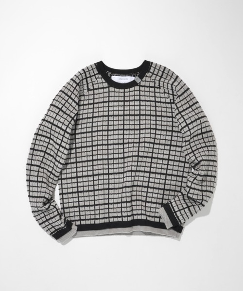 SUPERTHANKS(スーパーサンクス)の「グラフ チェック クルーナックニット/Graph check Knit Crew-neck(ニット/セーター・メンズ・ブラウン/グレー/チャコールグレー/ブラック×ブラック・M/L)」の14枚目の写真