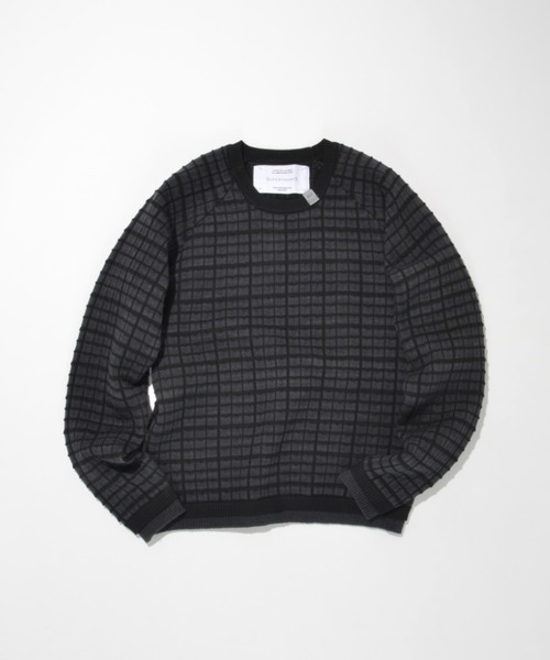 SUPERTHANKS(スーパーサンクス)の「グラフ チェック クルーナックニット/Graph check Knit Crew-neck(ニット/セーター・メンズ・ブラウン/グレー/チャコールグレー/ブラック×ブラック・M/L)」の15枚目の写真