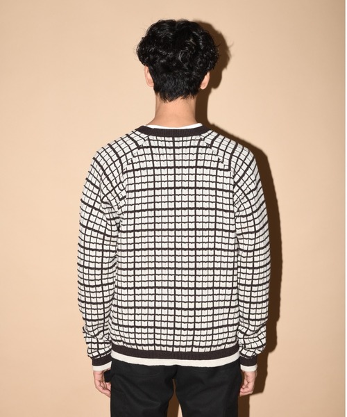 SUPERTHANKS(スーパーサンクス)の「グラフ チェック クルーナックニット/Graph check Knit Crew-neck(ニット/セーター・メンズ・ブラウン/グレー/チャコールグレー/ブラック×ブラック・M/L)」の21枚目の写真
