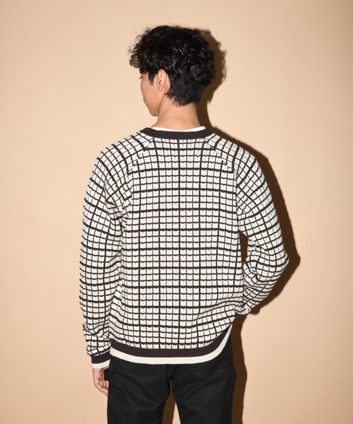 SUPERTHANKS(スーパーサンクス)の「グラフ チェック クルーナックニット/Graph check Knit Crew-neck(ニット/セーター・メンズ・ブラウン/グレー/チャコールグレー/ブラック×ブラック・M/L)」の22枚目の写真