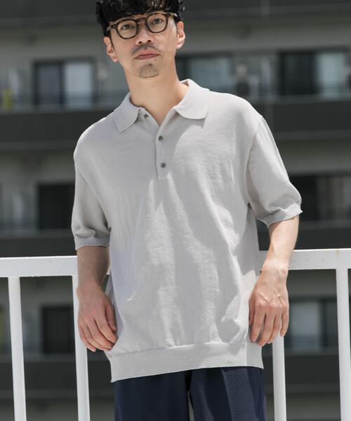 URBAN RESEARCH ROSSO MEN（アーバンリサーチロッソメン）の「『UR TECH ひやサラクール』AIRDRYリラックスポロ（ポロシャツ・メンズ・ネイビー/ライトグレー/チャコールグレー/カーキ・MEDIUM/LARGE）」の5枚目の写真