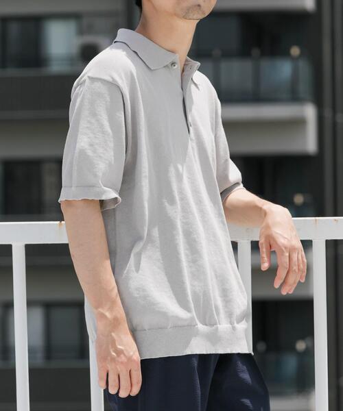 URBAN RESEARCH ROSSO MEN（アーバンリサーチロッソメン）の「『UR TECH ひやサラクール』AIRDRYリラックスポロ（ポロシャツ・メンズ・ネイビー/ライトグレー/チャコールグレー/カーキ・MEDIUM/LARGE）」の6枚目の写真