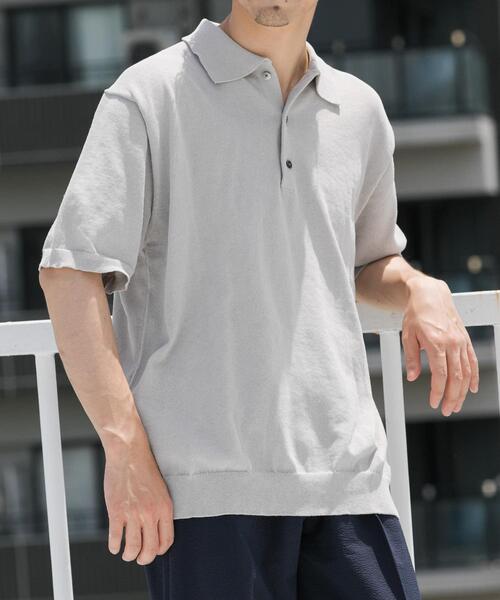 URBAN RESEARCH ROSSO MEN（アーバンリサーチロッソメン）の「『UR TECH ひやサラクール』AIRDRYリラックスポロ（ポロシャツ・メンズ・ネイビー/ライトグレー/チャコールグレー/カーキ・MEDIUM/LARGE）」の7枚目の写真